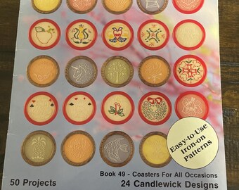 Punto de cruz y bordado contados de Kappie, 24 diseños de mecha de vela, posavasos para todas las ocasiones, patrones termoadhesivos, 50 proyectos, Kappie Orig