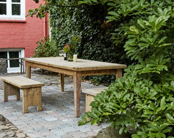 Timber benches for garden table