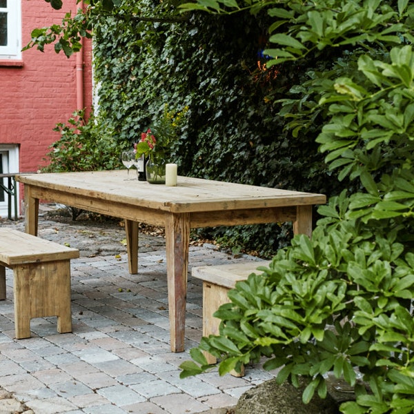 Bauholz Sitzbänke für Gartentisch