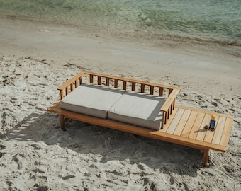 Lounge bench made of harbor wood for the terrace, balcony and garden - or the living room