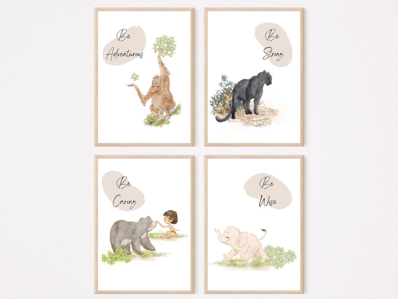 The Jungle Book Art Prints Set of 4 Nursery Decor Nursery Art Etsy UK