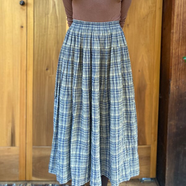 90s Plaid Maxi Skirt | Vintage checkered grunge inspired skirt main image 1