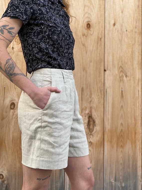 Vintage High-Rise Linen Shorts - image 6