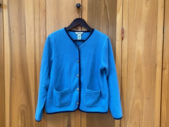 Vintage L.L. Bean Plush Fleece Cardigan - image 1