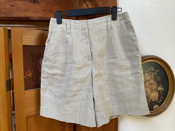 Vintage High-Rise Linen Shorts - image 2