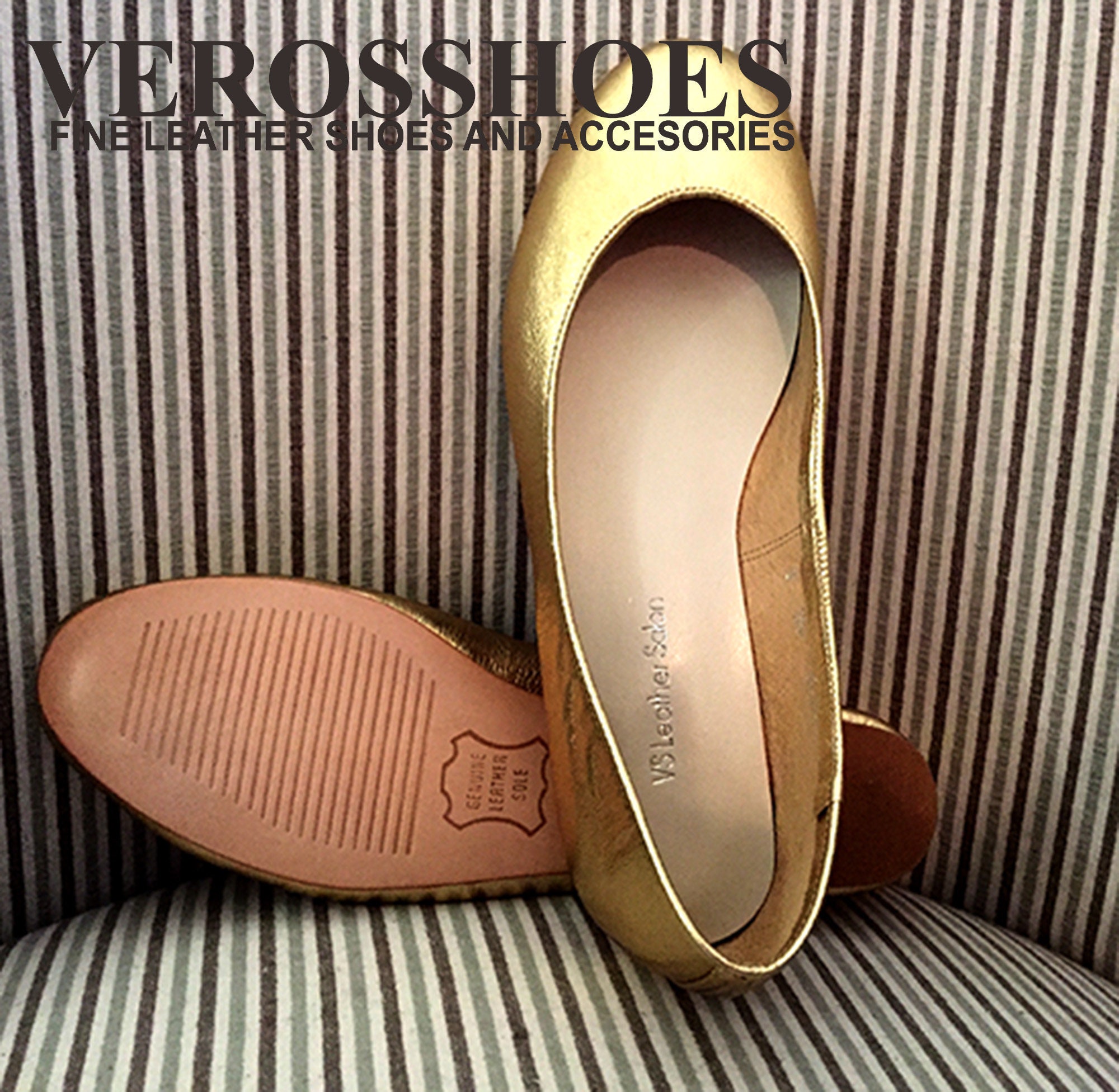 gold foldable ballet flats