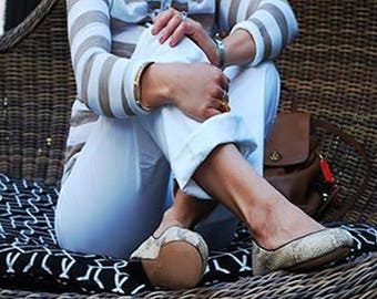 Animal Print Leather Ballet Flats: Women's Soft Shoes
