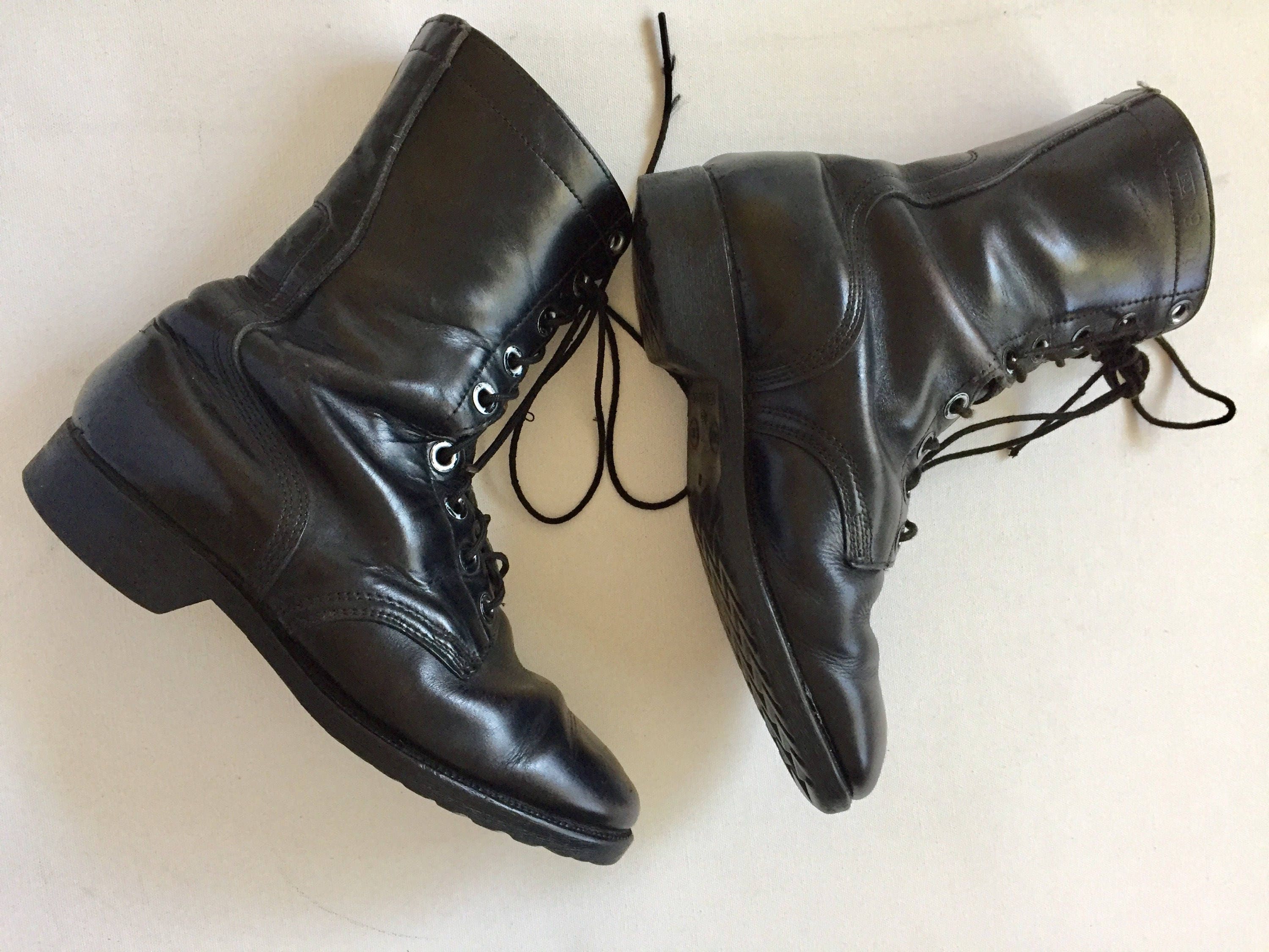 1970's military boots vintage black combat boots Genesco | Etsy