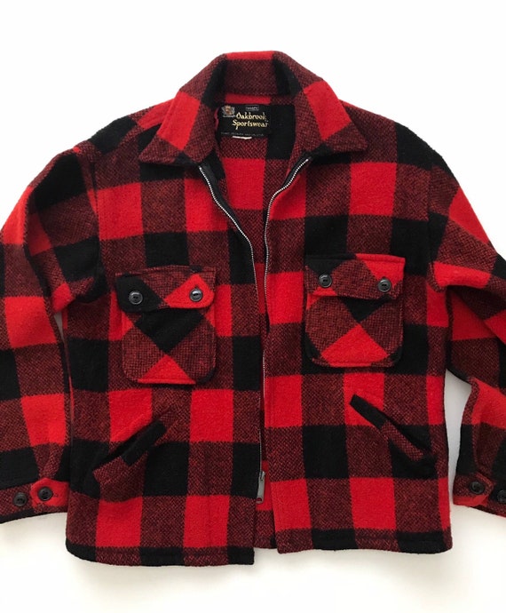 1960's Sears Lumberjack Buffalo plaid jacket Vintage wool | Etsy