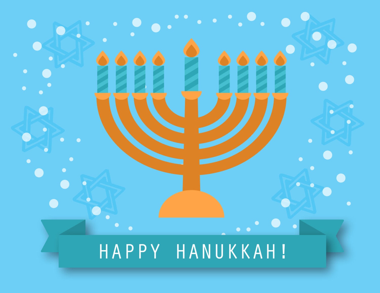 Hanukkah Greetings Set of 5 Chanukah Menorah Cards Etsy