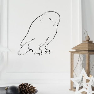 Wizard Owl, Snowy Owl Print, Instant Download, Owl Drawing, Hedwig Owl, Wisdom Symbol, Great White Owl, Scandinavian Owl, Winter Owl