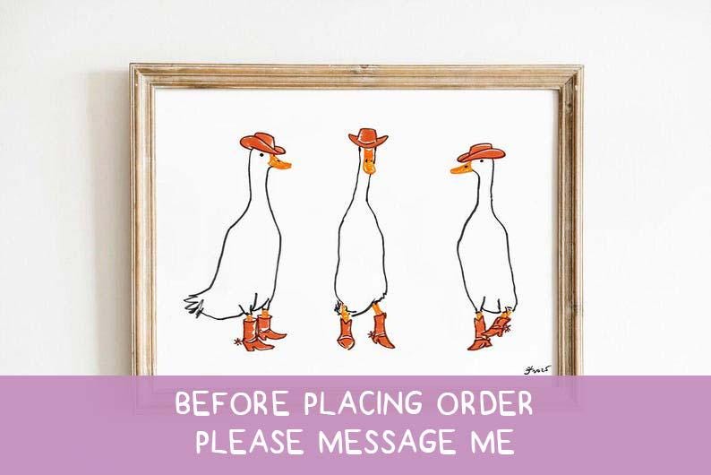 Silly Cowboy Goose Print | Fun Wall Art | Cowgirl Nursery | Quirky Home Decor | Cowboy Hat | Western Nursery Printable | Boys Room Decor