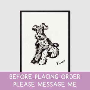 Miniature Schnauzer Dog Breed Print, Digital Download, Dog Wall Art, Dog Drawing, Schnauzer Printable, Dog Lover Gifts, Mini Schnauzer Decor