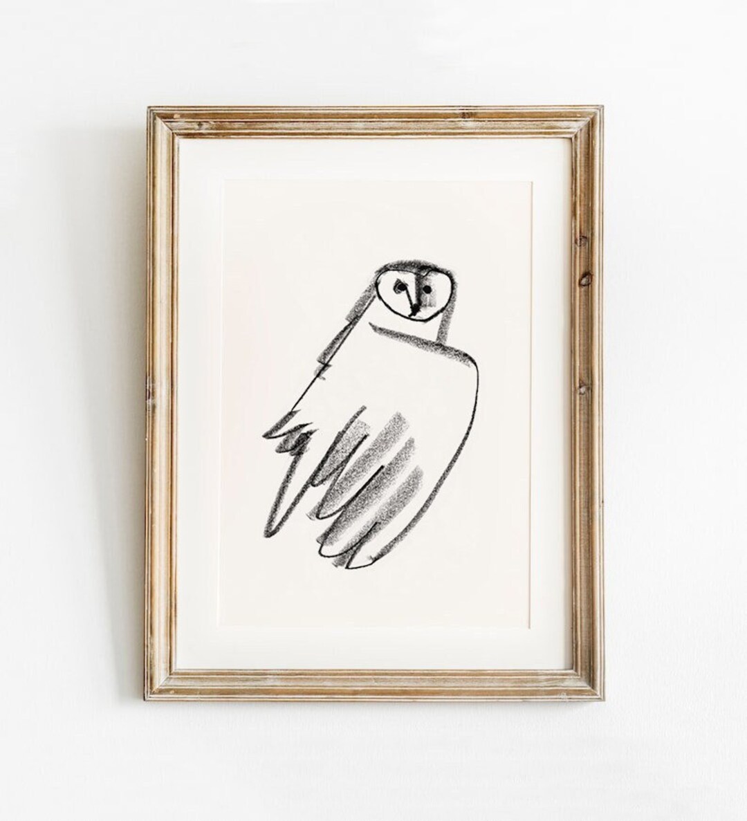 Owl Minimalist Print Black and White Owl Poster Hedwig Owl Etsy