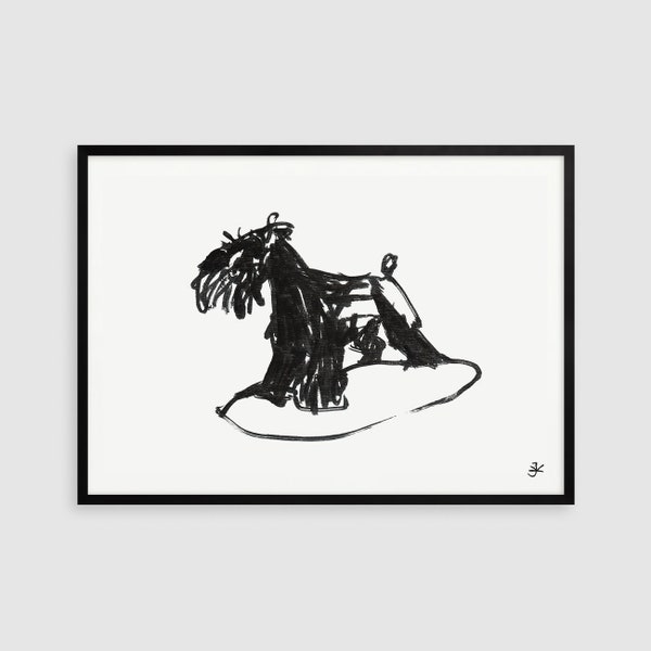 Impression schnauzer, téléchargement numérique, impression noir et blanc, cadeaux pour amoureux des chiens, affiche schnauzer géant, schnauzer Svg, art animalier