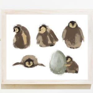 Cute Penguin Print for Nursery | Kawaii Animal Lover Decor | Baby Penguin Illustration | Printable Wall Art