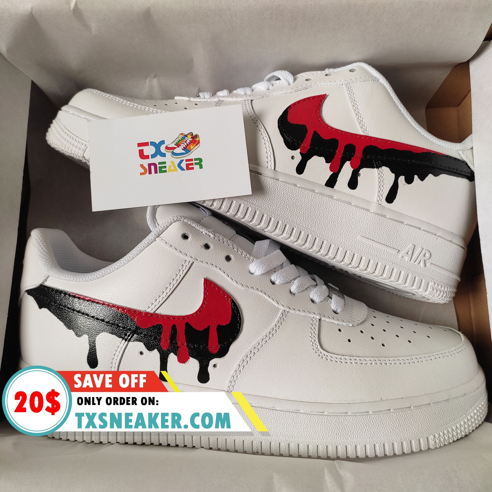 custom red drip af1