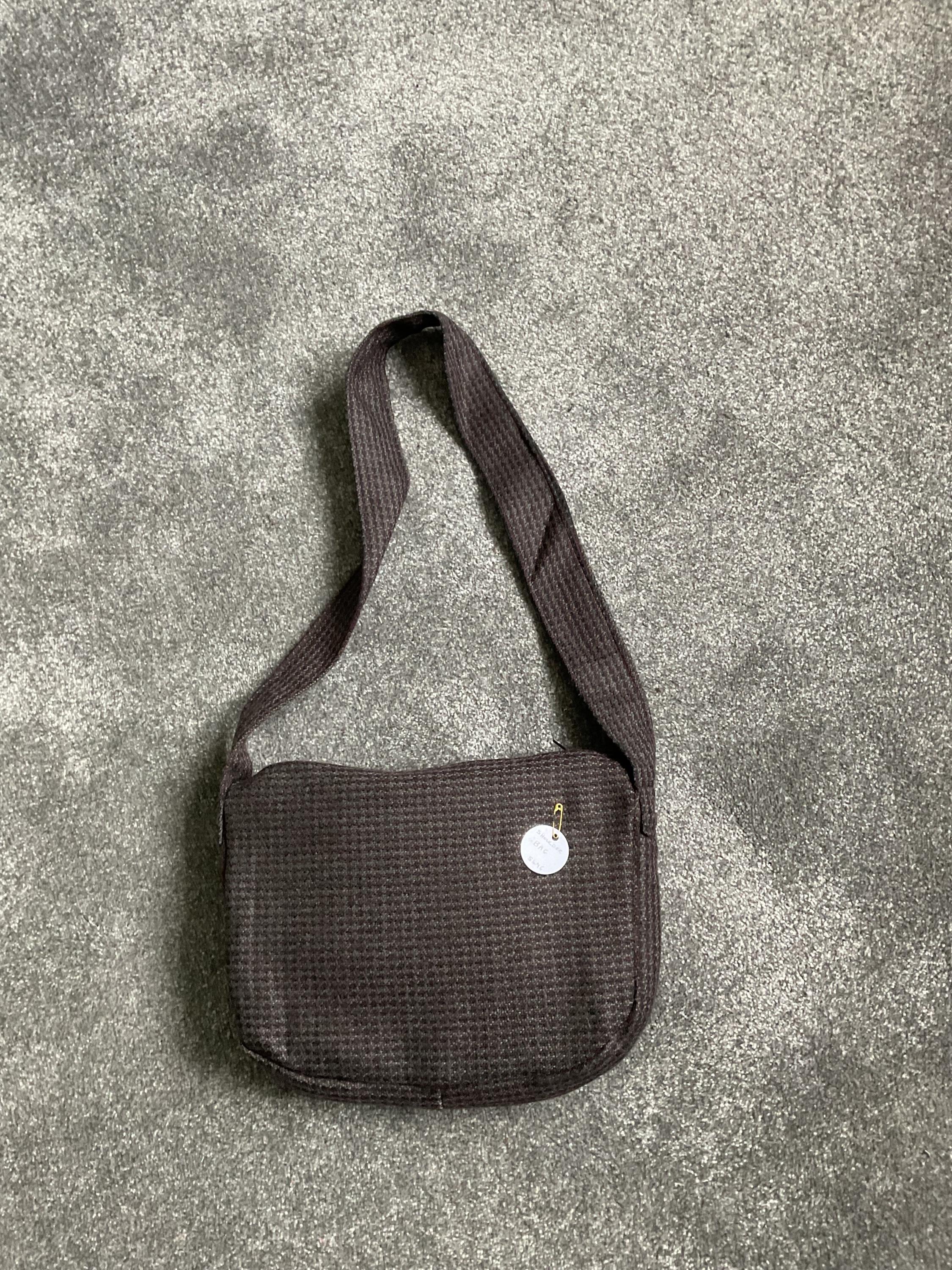 Dark Brown Tweed Shoulder bag/ Lined with Owl Fabric