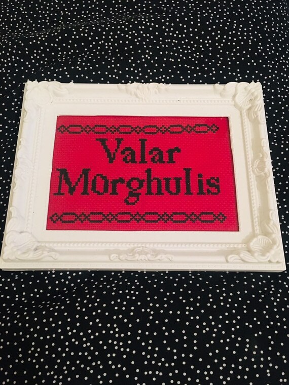 Valar Morghulis Game of Thrones framed Cross stitch - Etsy.de