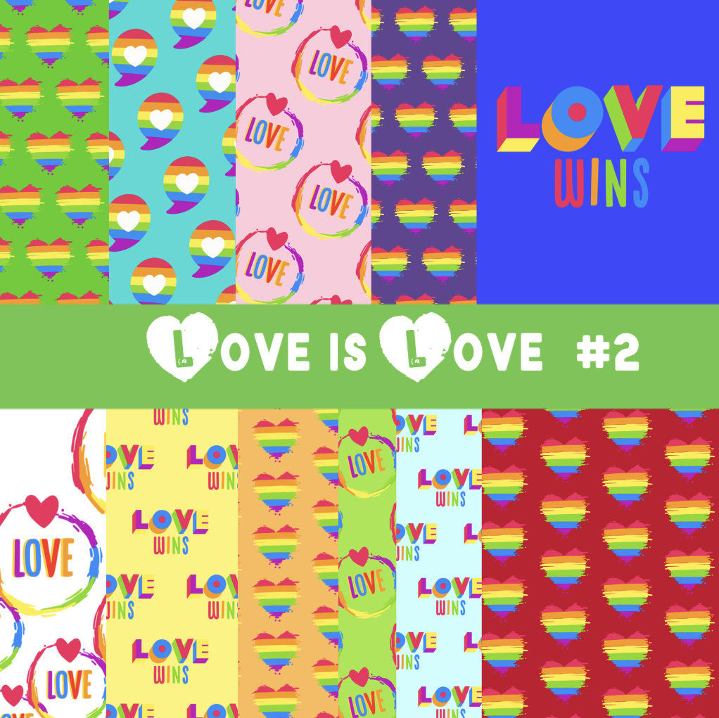 Pride Scrapbook Paper Set, Love is Love Designs (digital Download) - Etsy