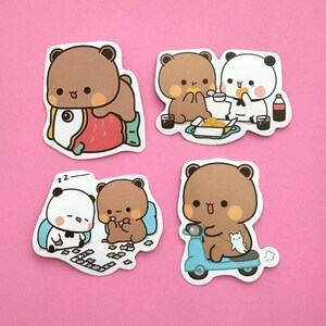 Adesivos KAWAII Adesivos de urso adoráveis Conjunto de 4 adesivos