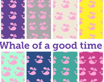 PRINTABLE Whale of a good time Digital Paper Pack Scrapbook Paper Set of 8 Sheets