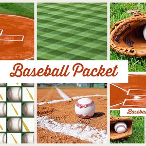 PRINTABLE Baseball Patterns, Digital Scrapbook Paper Set of 5 Sheets, Instant Download, 8.5&quot; x 11&quot;, Wallpaper, Background Paper, Collage