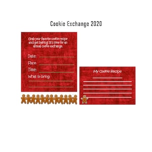PRINTABLE Cookie Exchange Invitation and Recipe Card