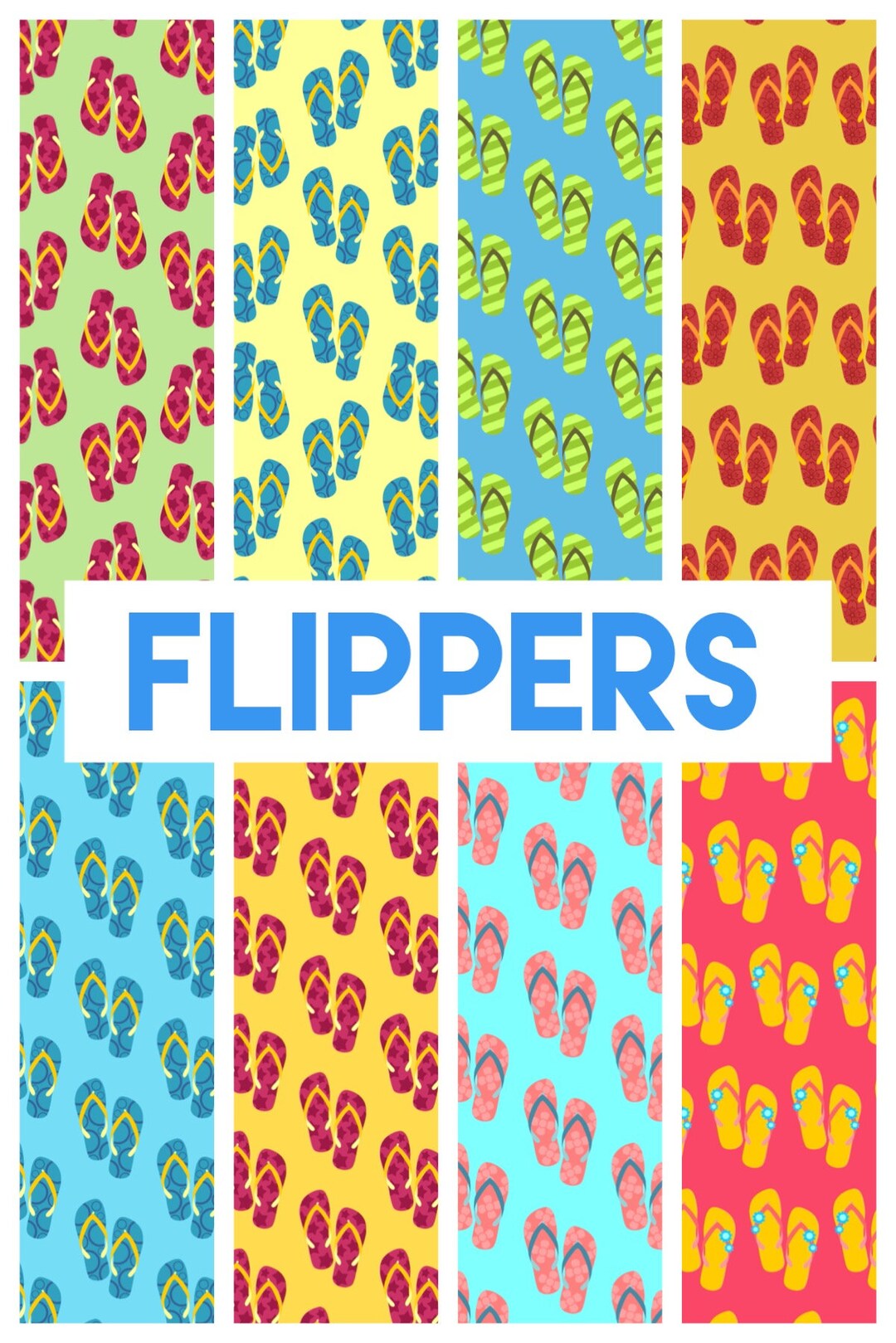 Flippers PRINTABLE Scrapbook Paper Set of 8 Sheets - Etsy
