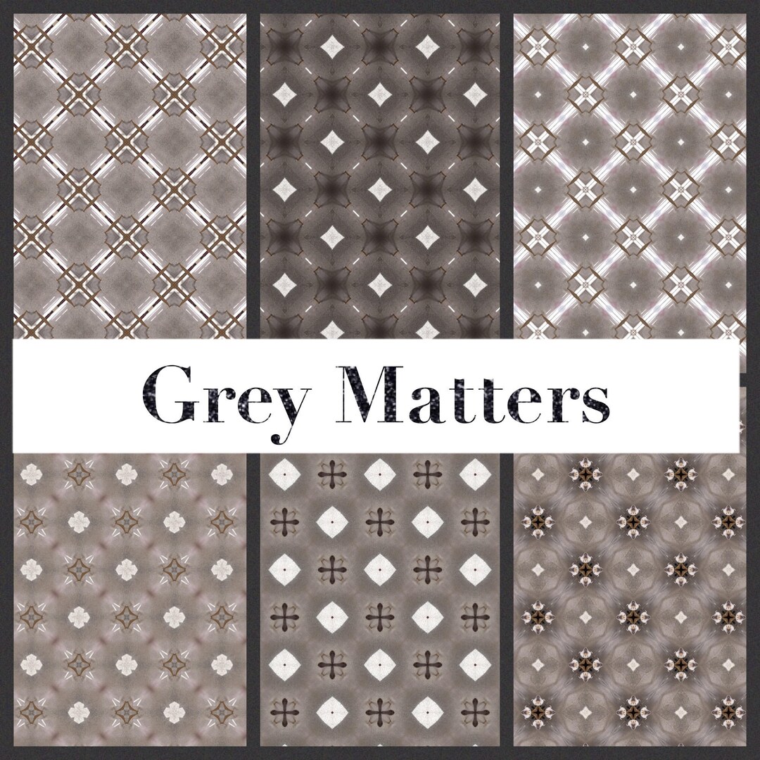 PRINTABLE Grey Matters Digital Paper Pack Scrapbook Paper Set of 6 ...