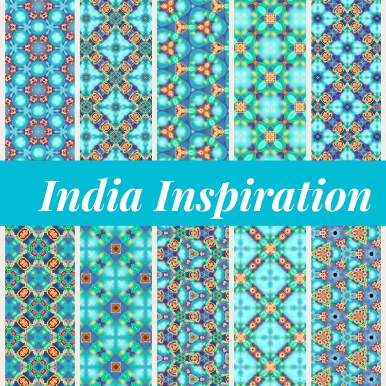 PRINTABLE India Inspiration Digital Paper Pack Scrapbook Paper Etsy