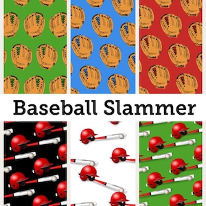 PRINTABLE Baseball Slammers  Digital Paper Pack Scrapbook Paper Set of 6 Sheets