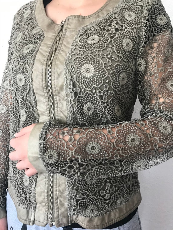 Green jacket, Vintage jackets, Women jackets, Lace