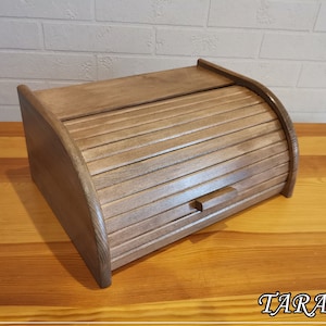 Minimalist bread box, large bread box from wood, vintage kitchen storage, retro style bread bin, best gift for housewarming, new house gift