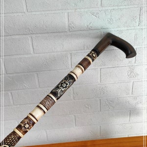 Wooden Walking Stick Stylish Black and Burn Colour Cane Derby Grip