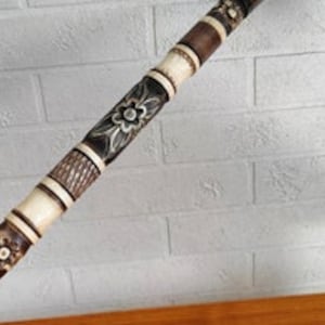 Wooden Walking Stick Stylish Black and Burn Colour Cane Derby Grip