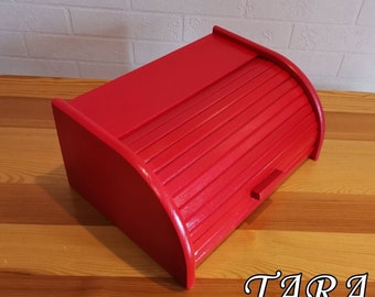 Red big bread box made from wood, vintage style, modern bread box, farmhouse bread bin, kitchen storage, birthday gift, anniversary present