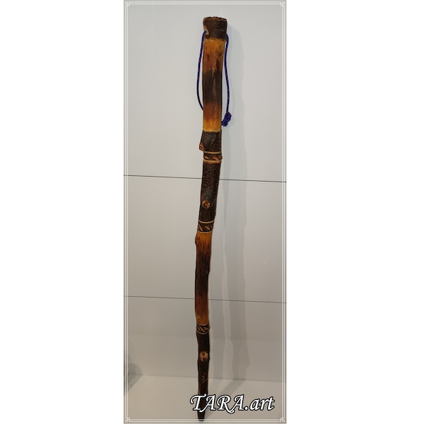 Walking Stick made from wood, Wooden cane outdoor hiking, Pretty walking cane stick, Handmade sturdy cane, Natural wood carved walking stick