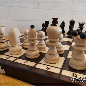 Wooden chess, Game board wood, Handmade chess board with storage space, Hand carved chess pieces wood, Classic folding chess board, top gift