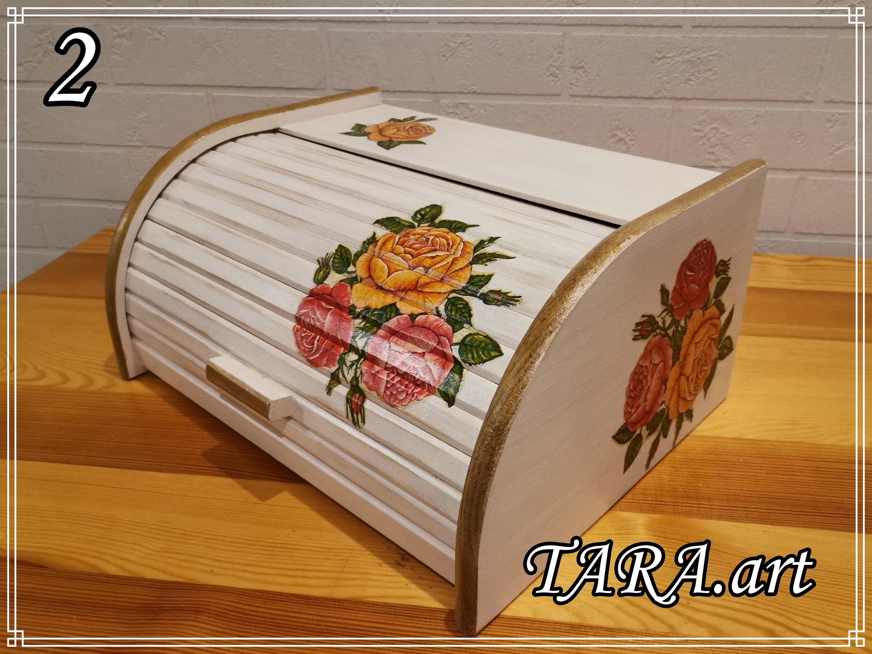 Vintage Bread Box From Wood, Retro Bread Bin, Decorative Storage