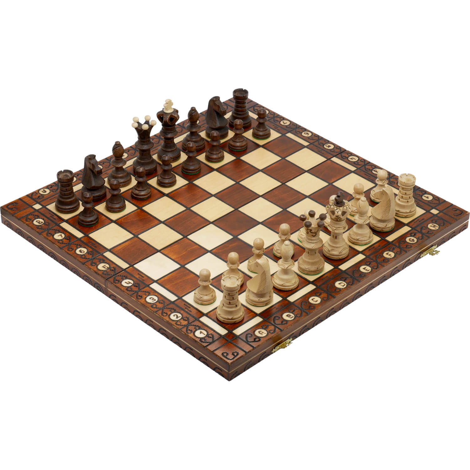 Classic chess board Carved chess set from wood Wooden chess Etsy