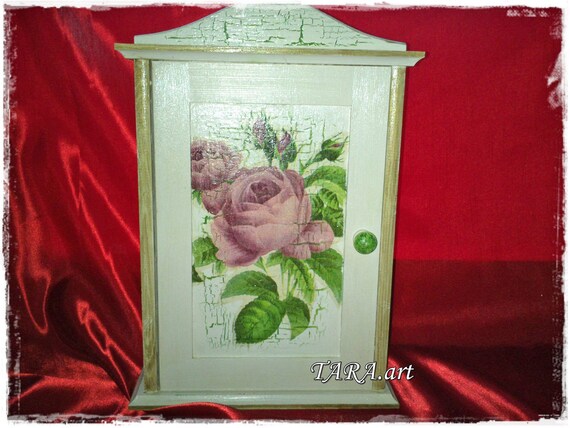 Key box, decoupage key cabinet, keys hanger, wooden key holder wall, key hook, key storage, key organizer, key rack, key keeper, home decor