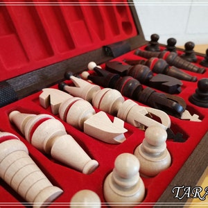 Elegantes Schachspiel aus Holz, 12 &quot;Spielbrett, handgefertigtes Schach aus Holz, handgeschnitzte Schachfiguren, klappbares Schachbrett mit Aufbewahrung, bestes Geschenk&quot;