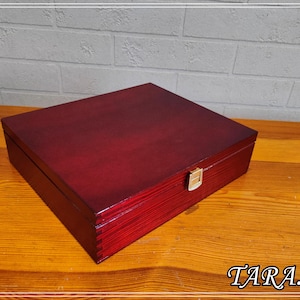 Tea chest, Tea caddy, Adjustable tea storage box, Tea bag organizer, Wooden tea box, Kitchen storage, Tea bag holder, mahogany brown tea box