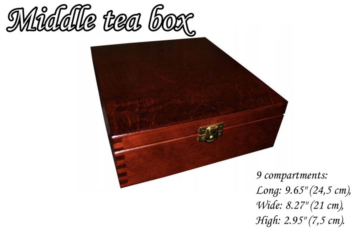 Tea Chest Tea Caddy Adjustable Tea Storage Box Tea Bag Etsy