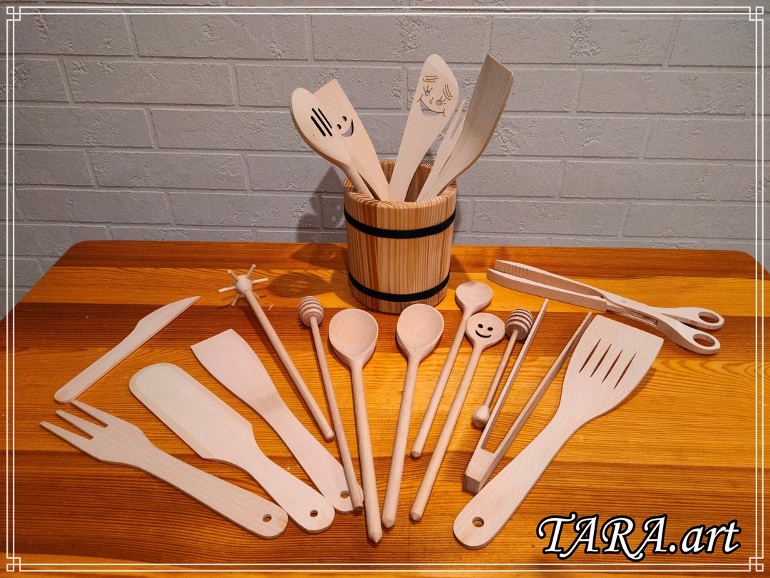 Wooden Utensil Holder, Kitchen Utensil Holder, Kitchen Caddy, Kitchen