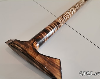 Brown wooden Cane, Walking Stick, Handmade simply handle, Solid walking cane stick, Handcrafted solid cane, Carved wood walking stick