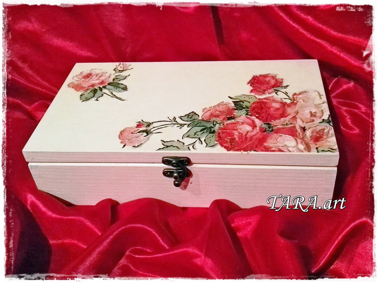 Tea Box Wooden Tea Box Decoupage Tea Storage Tea Bag Etsy