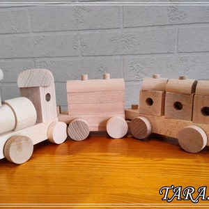 Wooden train, Paintable train, Locomotive made of wood, Toys for paint, Eco toys for toddlers, Unfinished wood vehicle, gift for baby boys