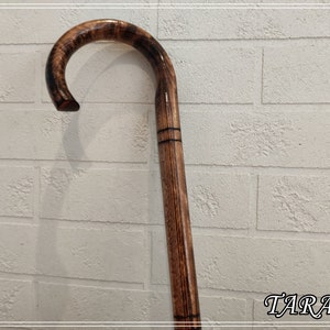 Dark brown wooden cane, Simple walking stick from wood, Solid cane stick, Sturdy cane, Classic cane stick, Gift for father or grandfather